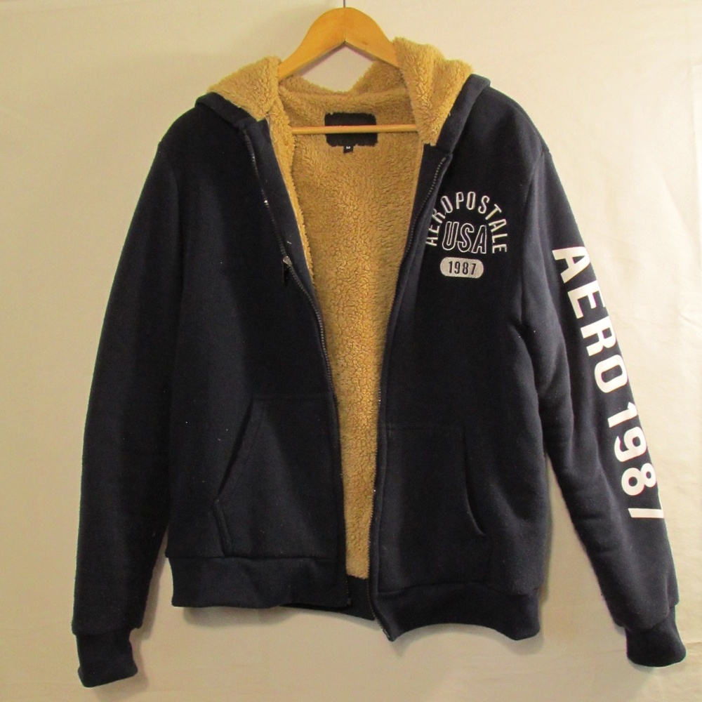 Aéropostale "Aero 1987" Full-Zip Sherpa-Lined Hoodie